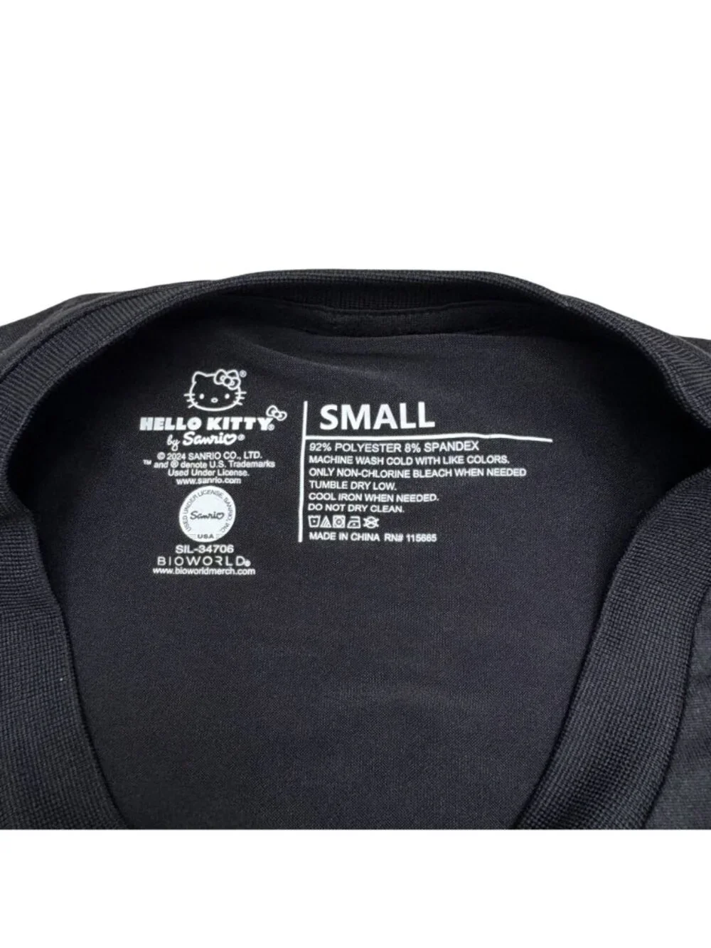 Hello Kitty by Sanrio Graphic Women's Black SS T-Shirt, Size S - Picture 4 of 6